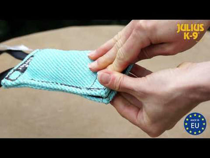 Julius K9 Treat Tug With Hook And Loop Closure - tug toy for dogs with the option to fill with treats.