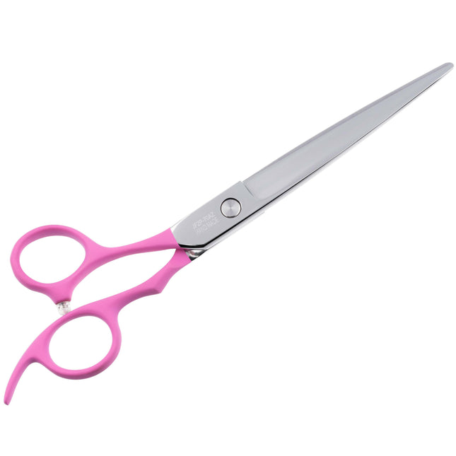 Jargem Lefty Scissors - straight grooming scissors for left-handed users with an ergonomic handle.