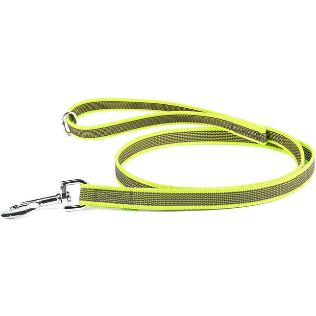 Julius K9 Color & Gray Supergrip Leash With Handle Neon - anti-slip dog leash, neon yellow - 120cm/14mm.