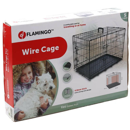 Flamingo Keo - metal dog crate, S:.