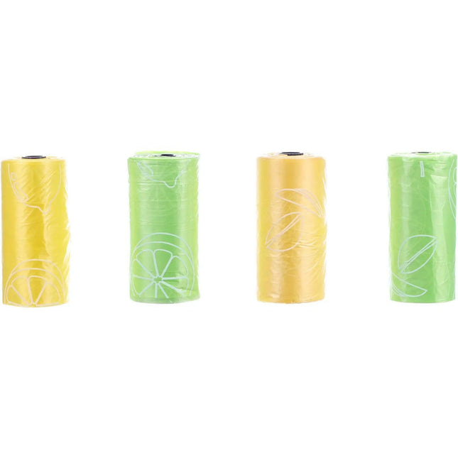Flamingo Poop Bags Lemon Mix 4x 15 pcs - lemon-scented waste bags.