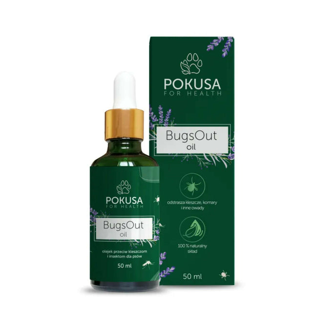 Pokusa BugsOut Oil - tick and insect oil for dogs.