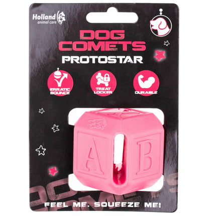 Dog Comets Protostar (5cm) - rubber treat toy for small dogs, bouncy cube.