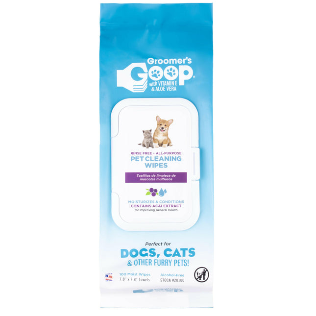 Groomer's Goop Pet Cleaning Wipes 100 pcs - wipes for cleaning dogs and cats.