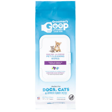 Groomer's Goop Pet Cleaning Wipes 100 pcs - wipes for cleaning dogs and cats.
