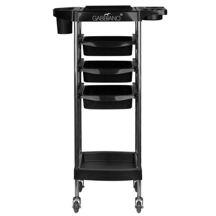 Gabbiano FX12 - grooming cart, partial walls, 3 trays, lower shelf, 2 side handles.