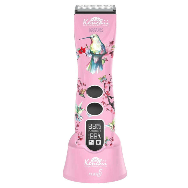 Kenchii Flash Pink Cordless Clipper - professional cordless clipper with adjustable blade.