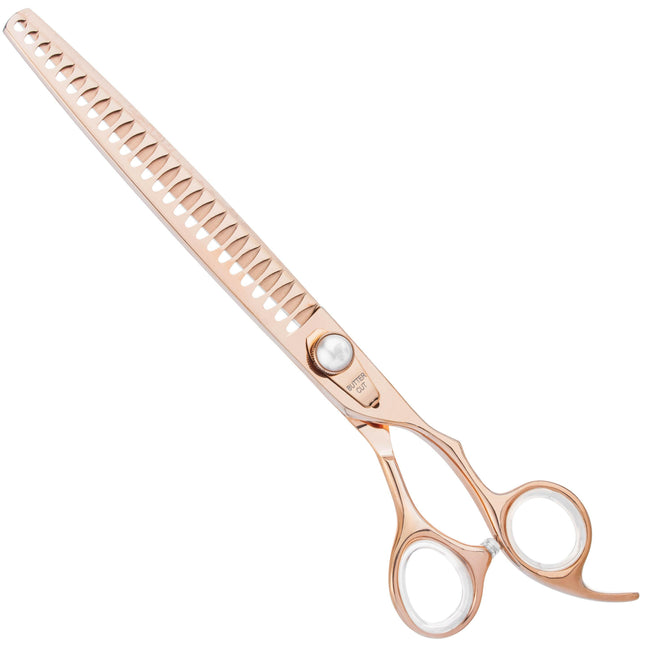 Geib Gold Pearl Chunker 8.5 - single-sided thinning shears, 26 teeth, in an elegant gold color.