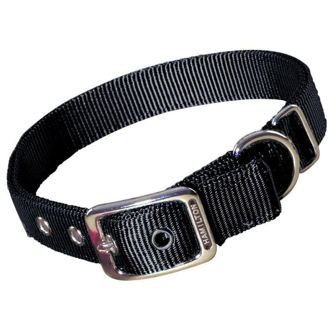 Hamilton Double Thick Dog Collar - strong, nylon dog collar - Length: 56cm.