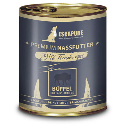 Escapure Buffalo Pot - wet dog food, buffalo, beef with vegetables.