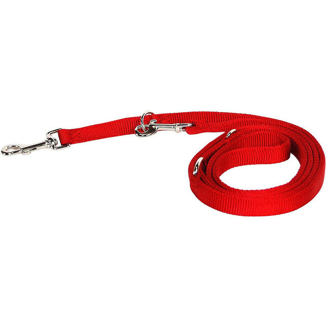 Hamilton Double Thick Euro Leash - adjustable nylon leash, 6-in-1, for large dogs.