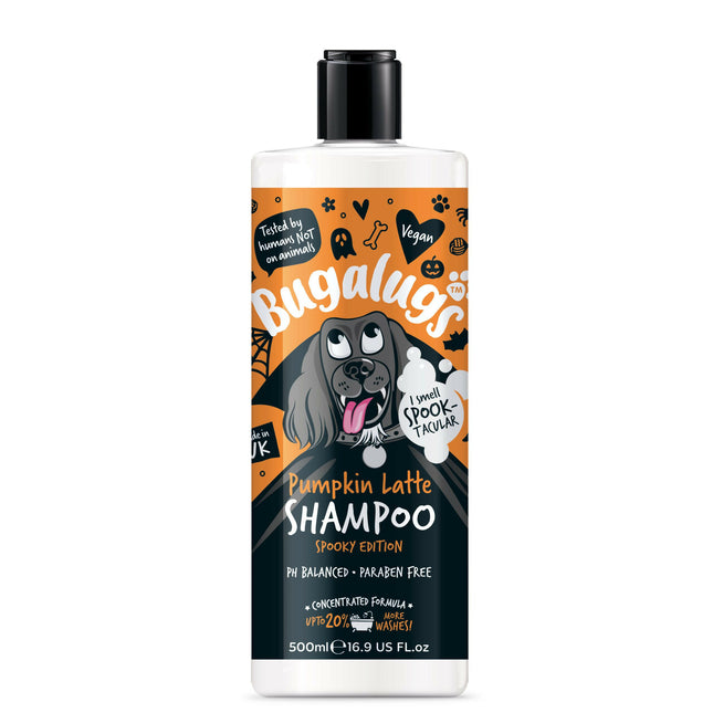 Bugalugs Pumpkin Latte Shampoo Spooky Edition - universal dog shampoo with a pumpkin latte scent, concentrate 1:10.