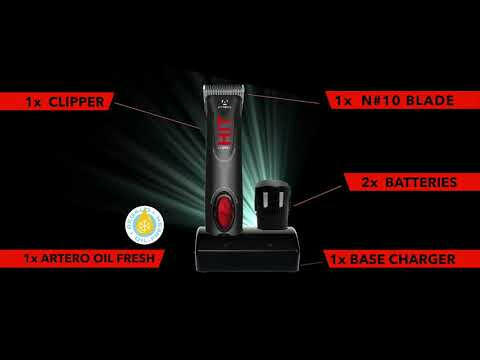 Artero Hit Grooming Clipper - wireless pet grooming clipper, with two batteries and a blade.